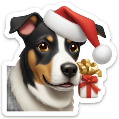 Merry Christmas dog sticker