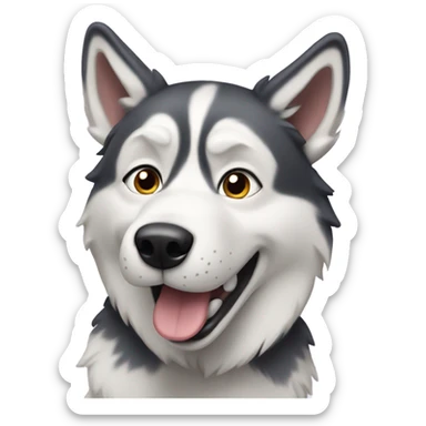 Husky dog speaking sticker