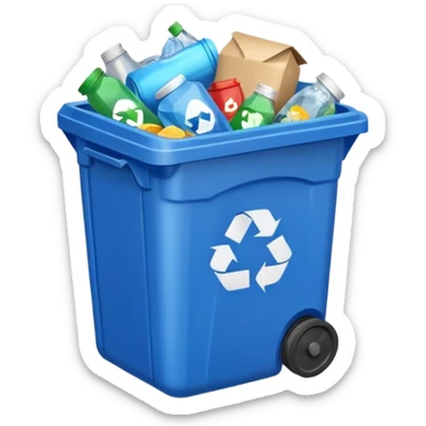 blue recycling bin sticker