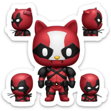 Hello Kitty mange Deadpool sticker