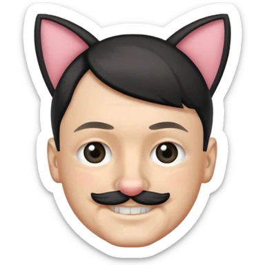 adolf hitler with cat ears  sticker