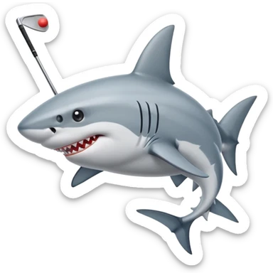 Shark with a golf club sticker