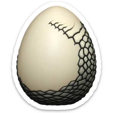 xenomorph alien egg with pale black intricate scale patterns sticker
