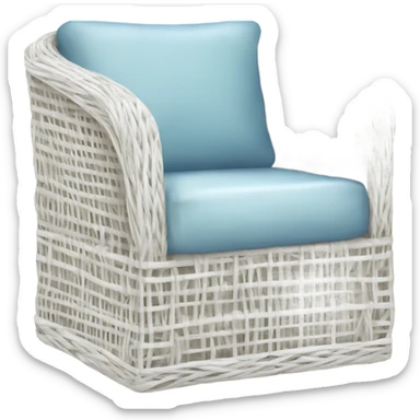 white wicker rattan chair sticker