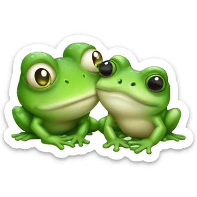 Cute frog kissing cute frog sticker