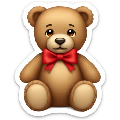 teddy bear with red bow  sticker