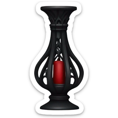 gothic candlestick black with red sticker