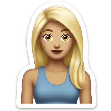 stylish girl in tank top and blond hair  sticker