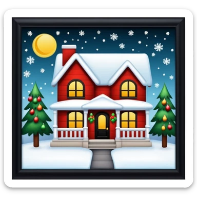 Casa decorata in tema natalizio sticker