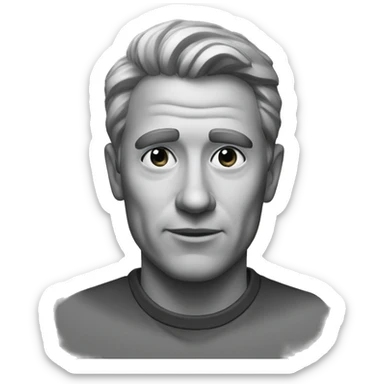 monochrome portrait of a man sticker