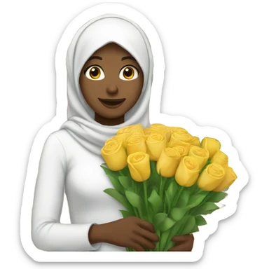 White girl with hijab buying flowers  sticker