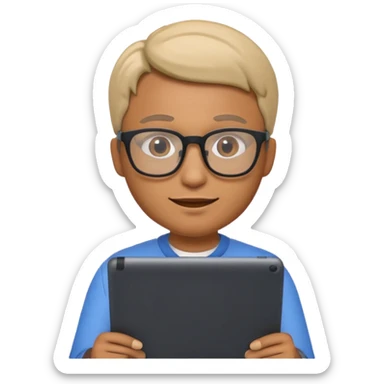 3D imoji of man who is graphics design sticker