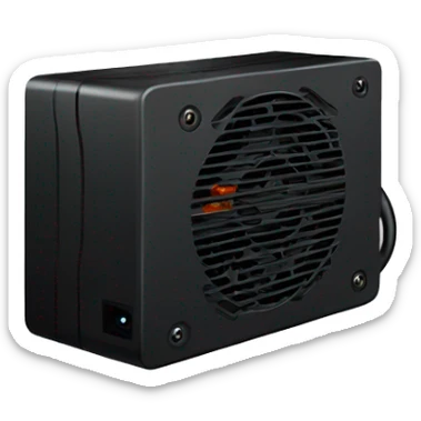 Black pc power supply sticker