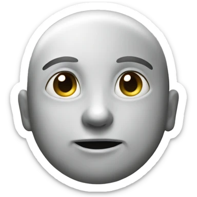 sassolino bianco e grigio ovale sticker