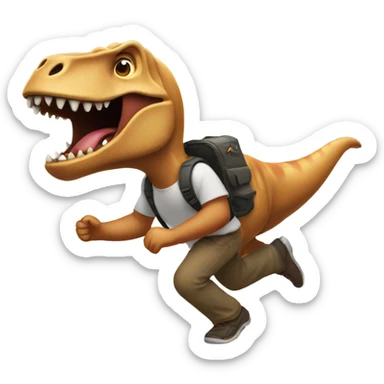Kevin heart running from a trex sticker