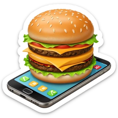 picture of a hamburguer on a phone sticker