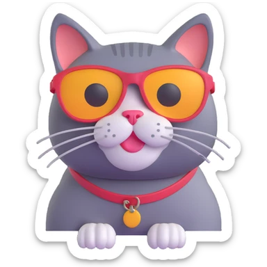 cool cat with shades sticker