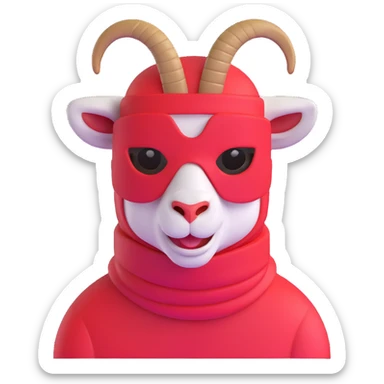 goat with a red ski mask sticker