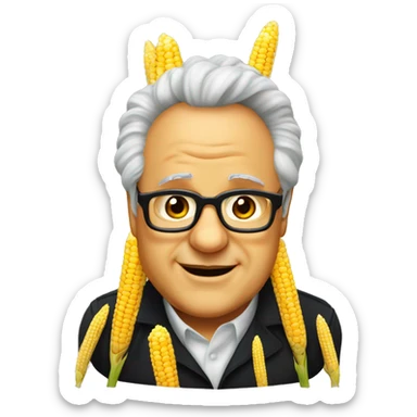 Danny devito as n ear of corn sticker