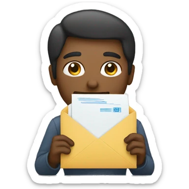 person holding stamped envelope sticker