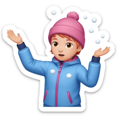 snowball fight pair sticker