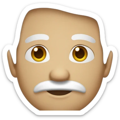the old man emoji with black skintone and white moustache sticker