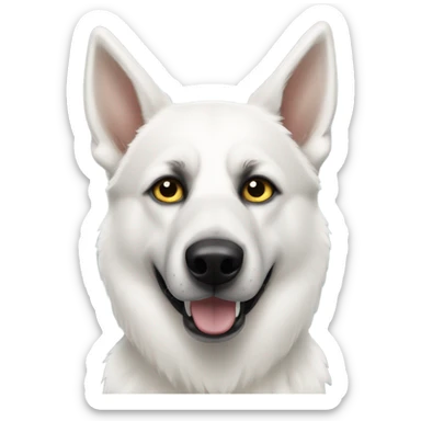 white german shepherd husky with one black eye  sticker