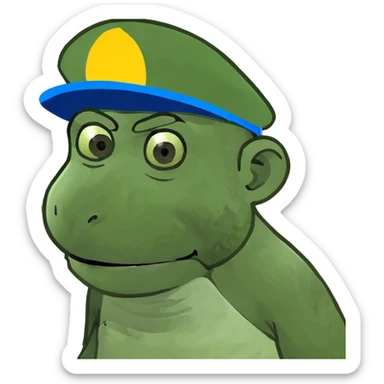 Monkey on guy sticker