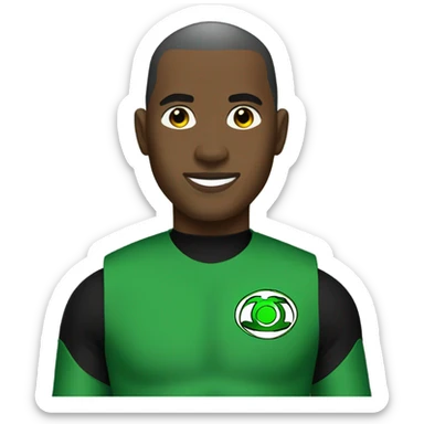 Black man buzz cut green lantern  sticker