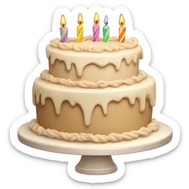 Beige detailed birthday cake sticker