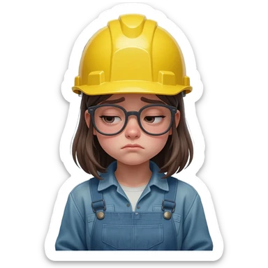 girl being a wage labor to be—burdensome, unenjoyable, and uncaring— sticker