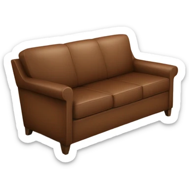 Brown leather mid century-modern couch sticker