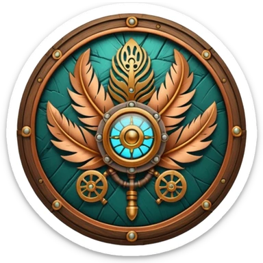 steampunk industrial and tribal nature faction emblem sticker