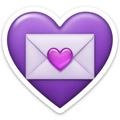 IOS's love letter emoji but with a purple heart instead of a red heart sticker
