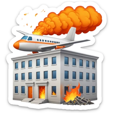 A plane crasing into building sticker
