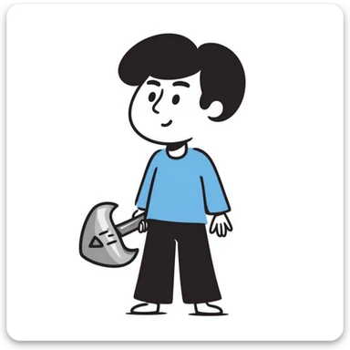 Minecraft Steve character in hand drawn doodle style sticker