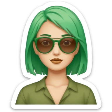 venice tourist green hair sticker