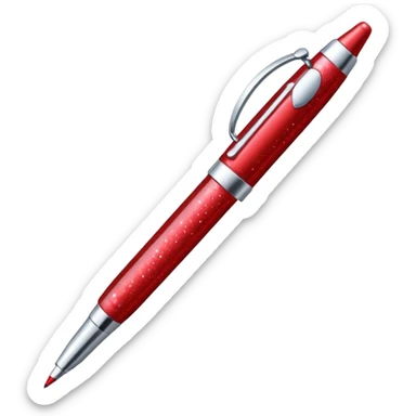 red glitter office supplies sticker