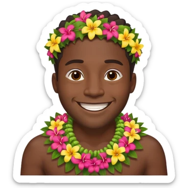 hawaian black man sticker