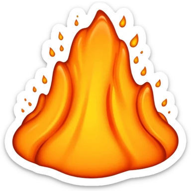create an emoji of a little lava flow, no face just the lava, no volcano, something like a stain sticker