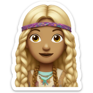 Hippie girl sticker