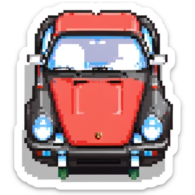 Black Porsche 911 with red details sticker