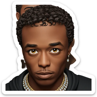 boys wearing jewelry portrait sticker