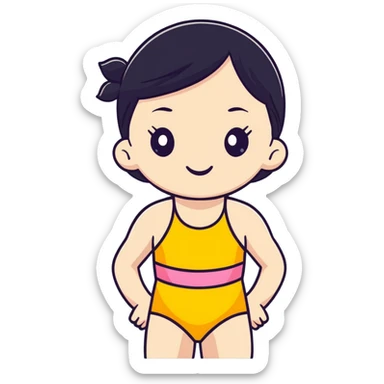Girl wearing swimmer  sticker