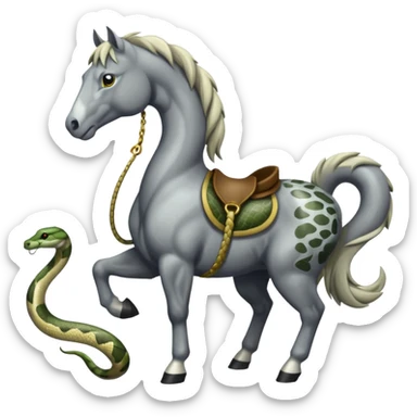 I need a grey horse (or a white one) with a snake sticker