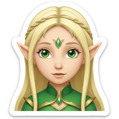 Una hermosa elfa rubia de ojos verdes sticker