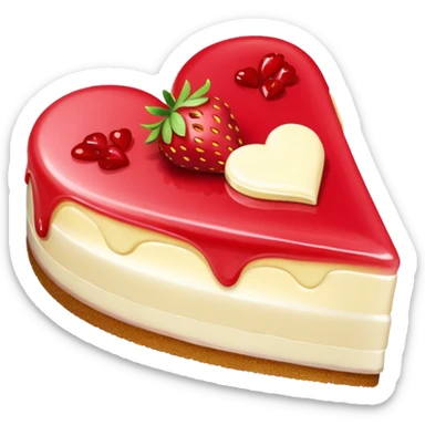 heart shaped strawberry cheesecake sticker