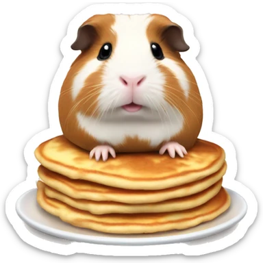 Guinea pig with pancakes sticker