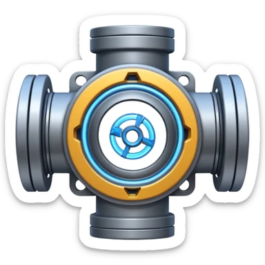 Powerful modern gray engine emoji, thick industrial metal body, rotating inner parts, glowing energy core. sticker