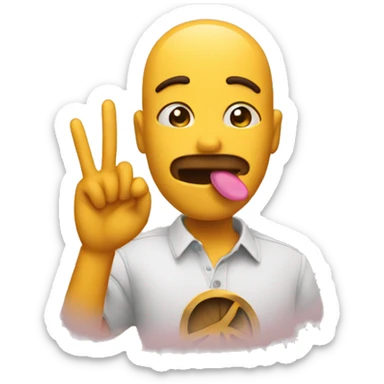 blow kiss and peace sign sticker